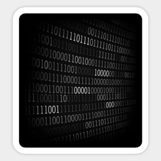 Black and white binary code design Sticker